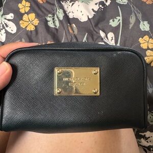 Michael Kors Black Pouch with Gold Accents